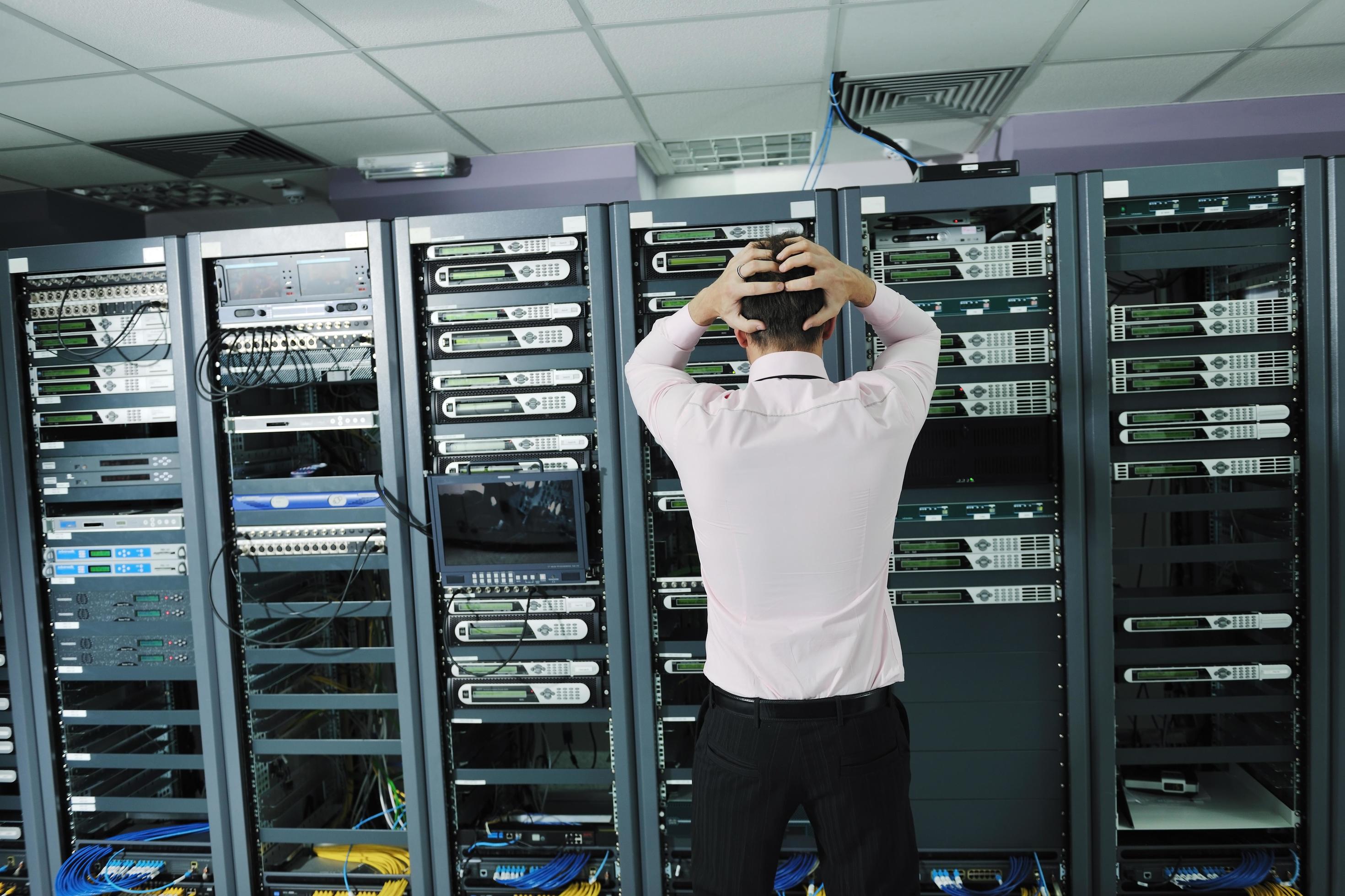 system fail situation in network server room 11928058 Stock Photo at ...