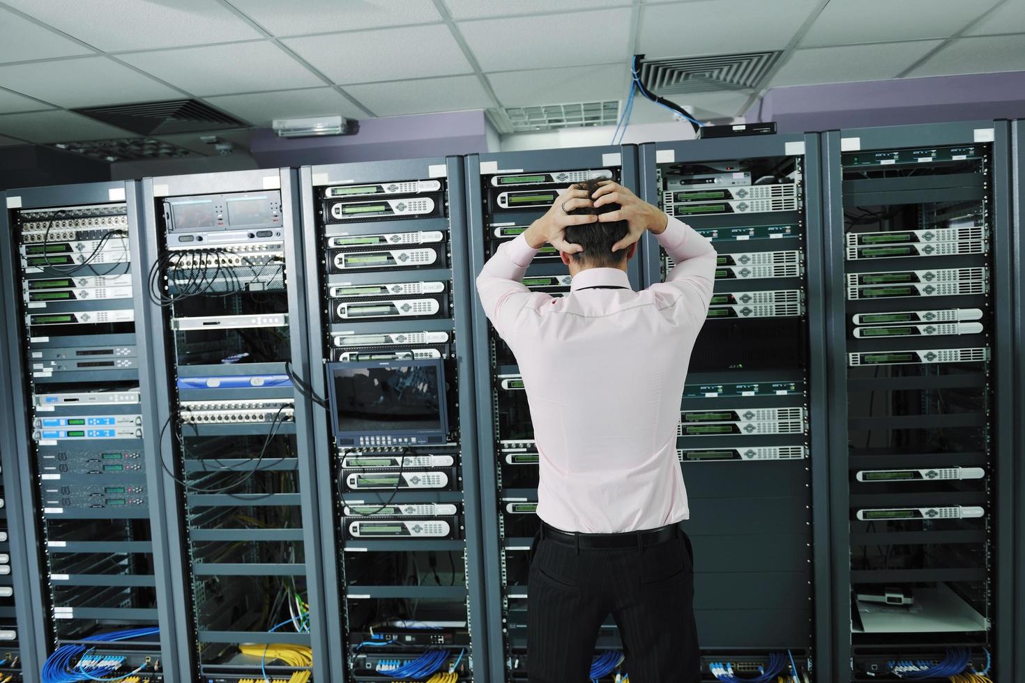 system fail situation in network server room photo
