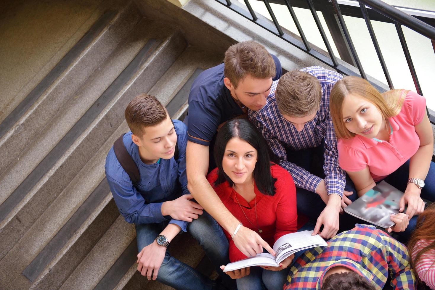 happy teens group in school photo