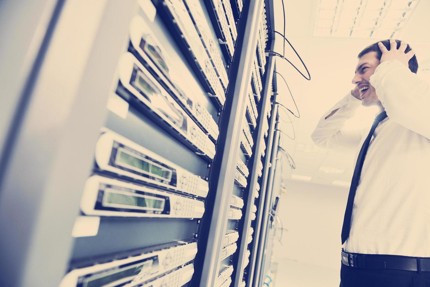 system fail situation in network server room photo