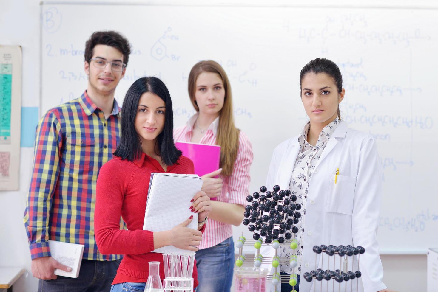 happy teens group in school photo