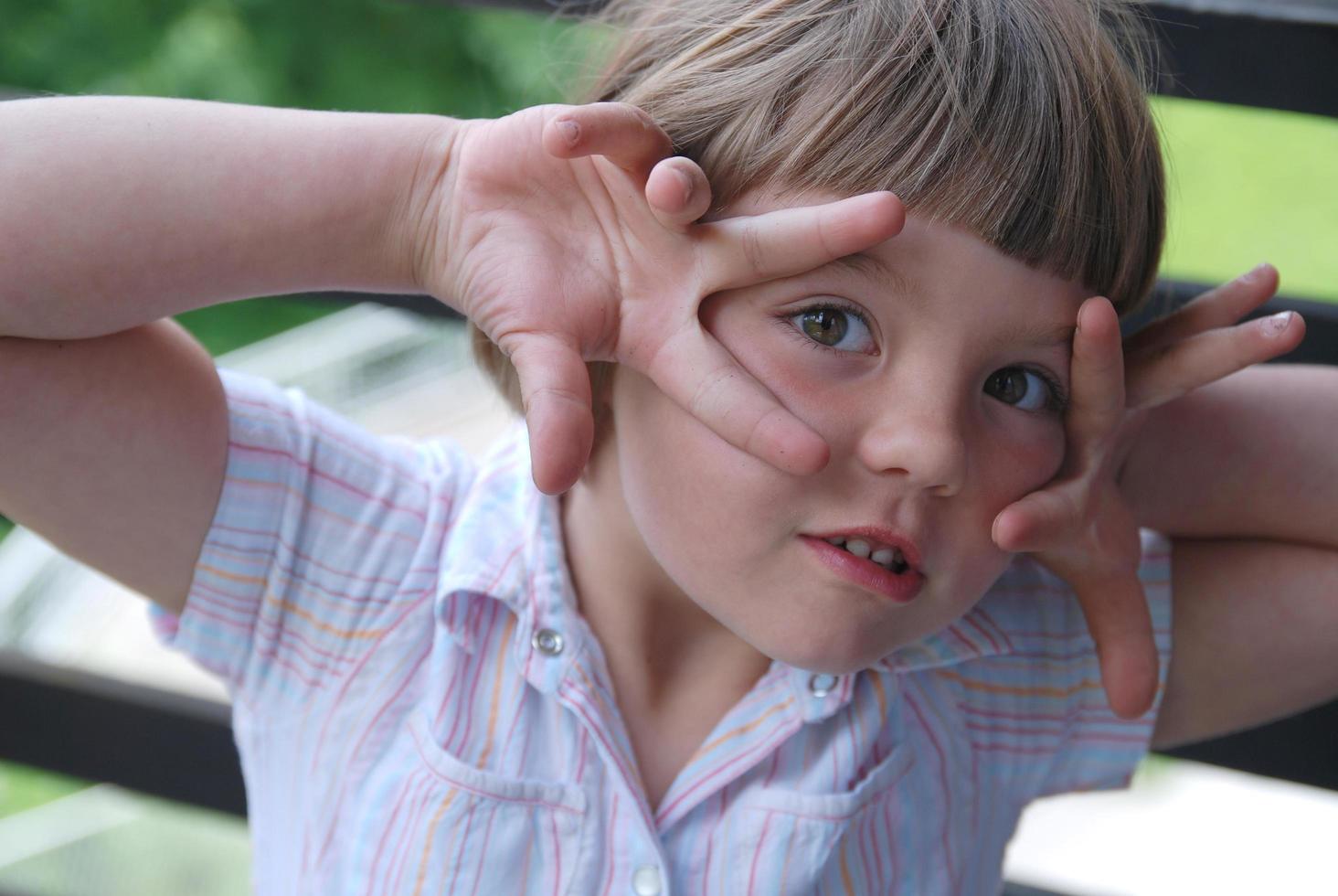 Child playing outside photo