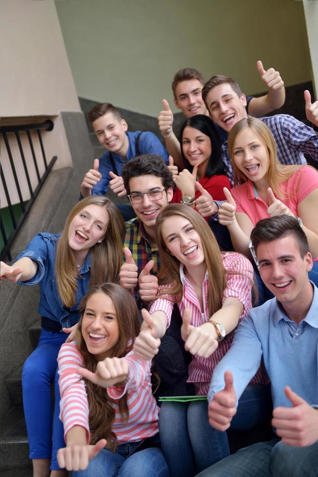 happy teens group in school photo