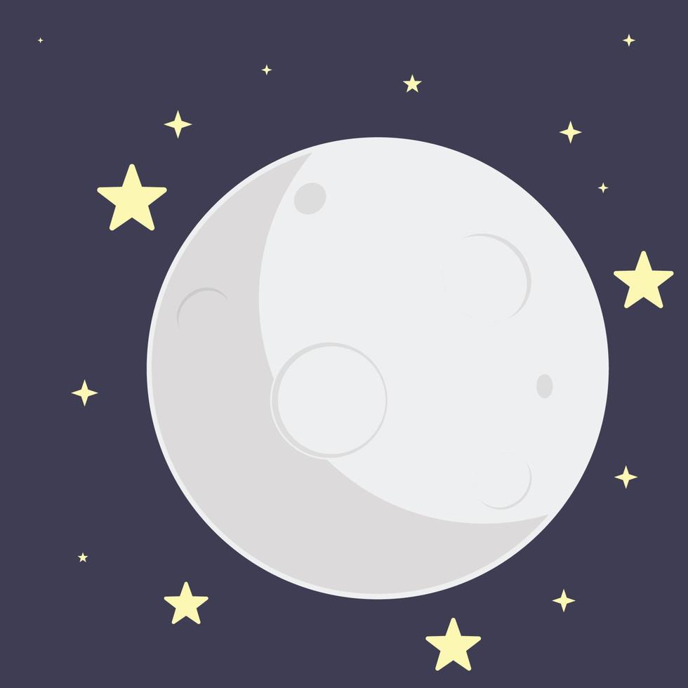simple full moon with star icon vector illustration EPS10