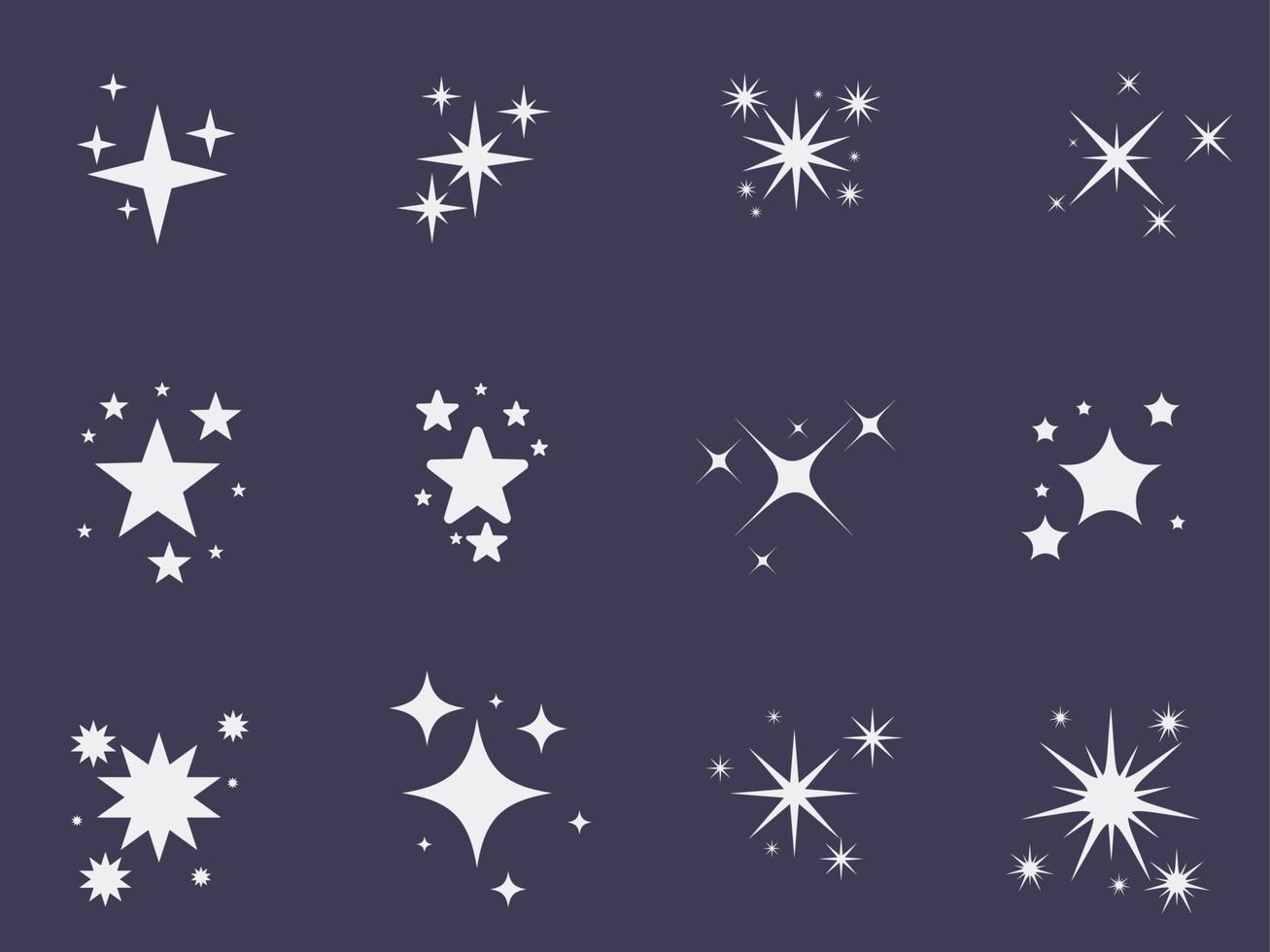 set star or sparkling icon collection vector illustration EPS10