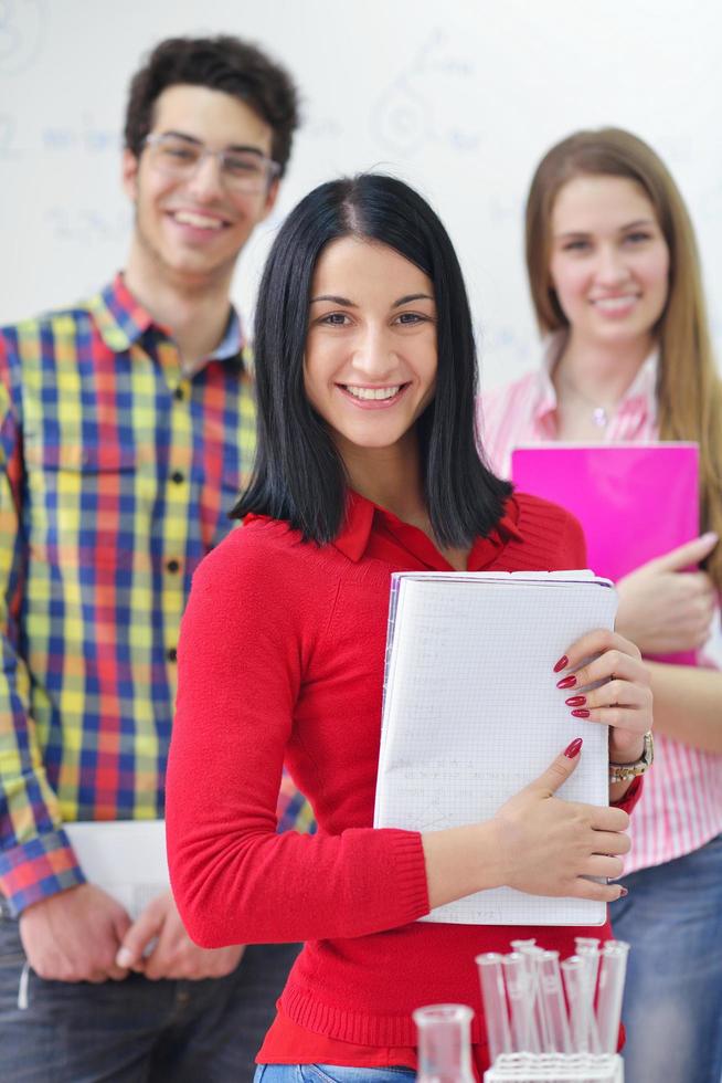 happy teens group in school photo