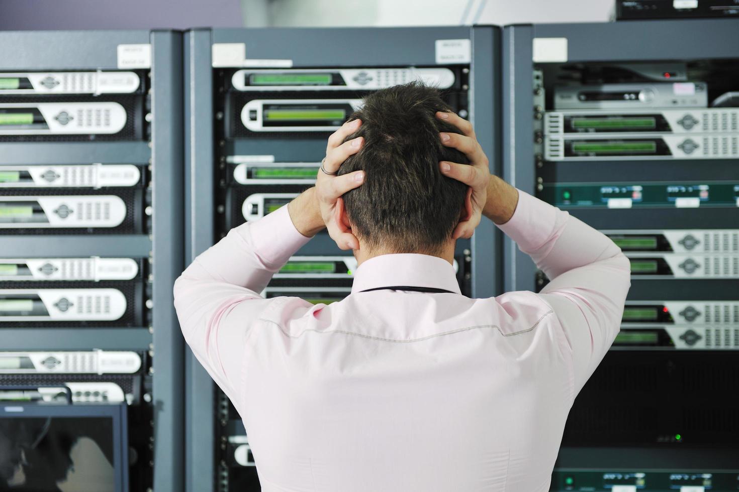 system fail situation in network server room photo