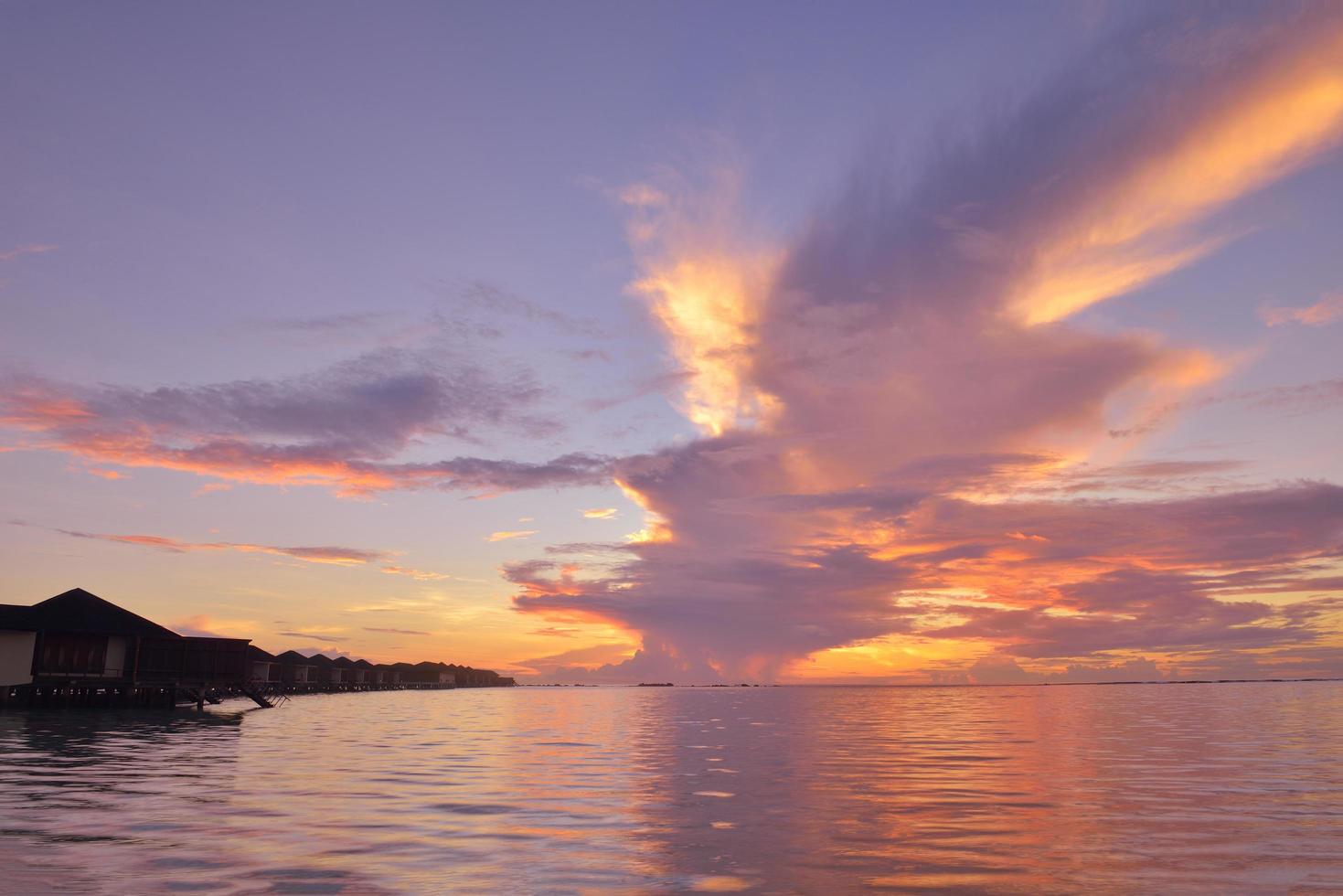 Tropical beach sunset photo