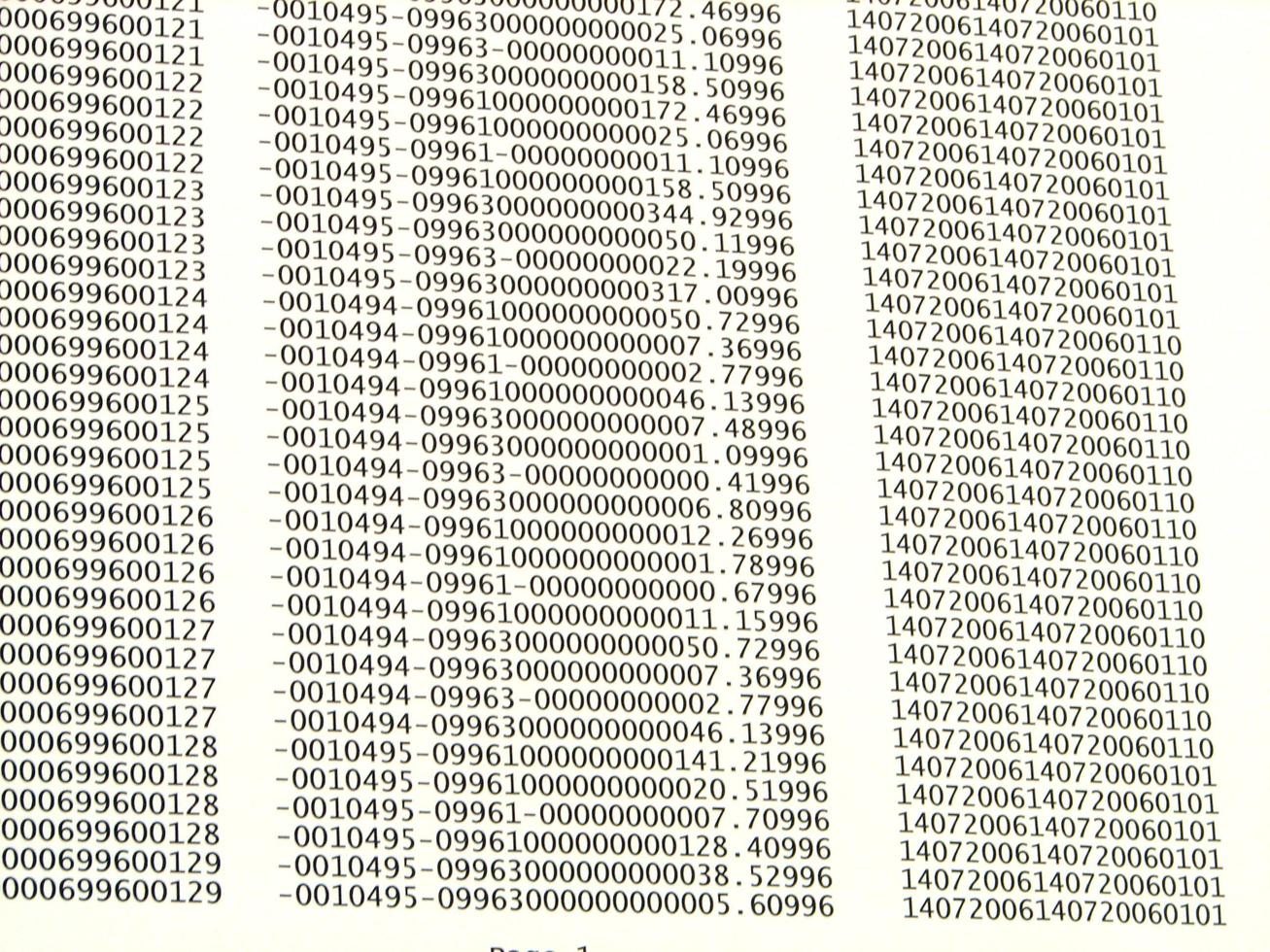 database concept with printed and coded database records photo