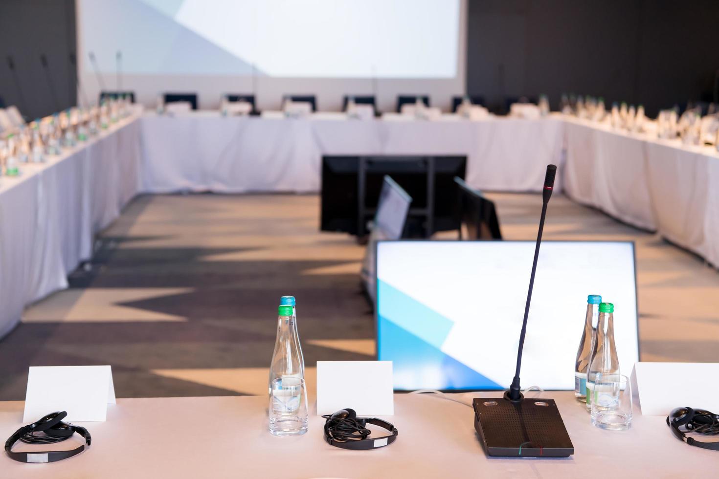interior of big modern conference room photo