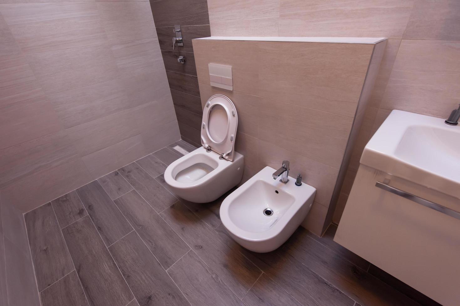unfinished stylish bathroom interior photo