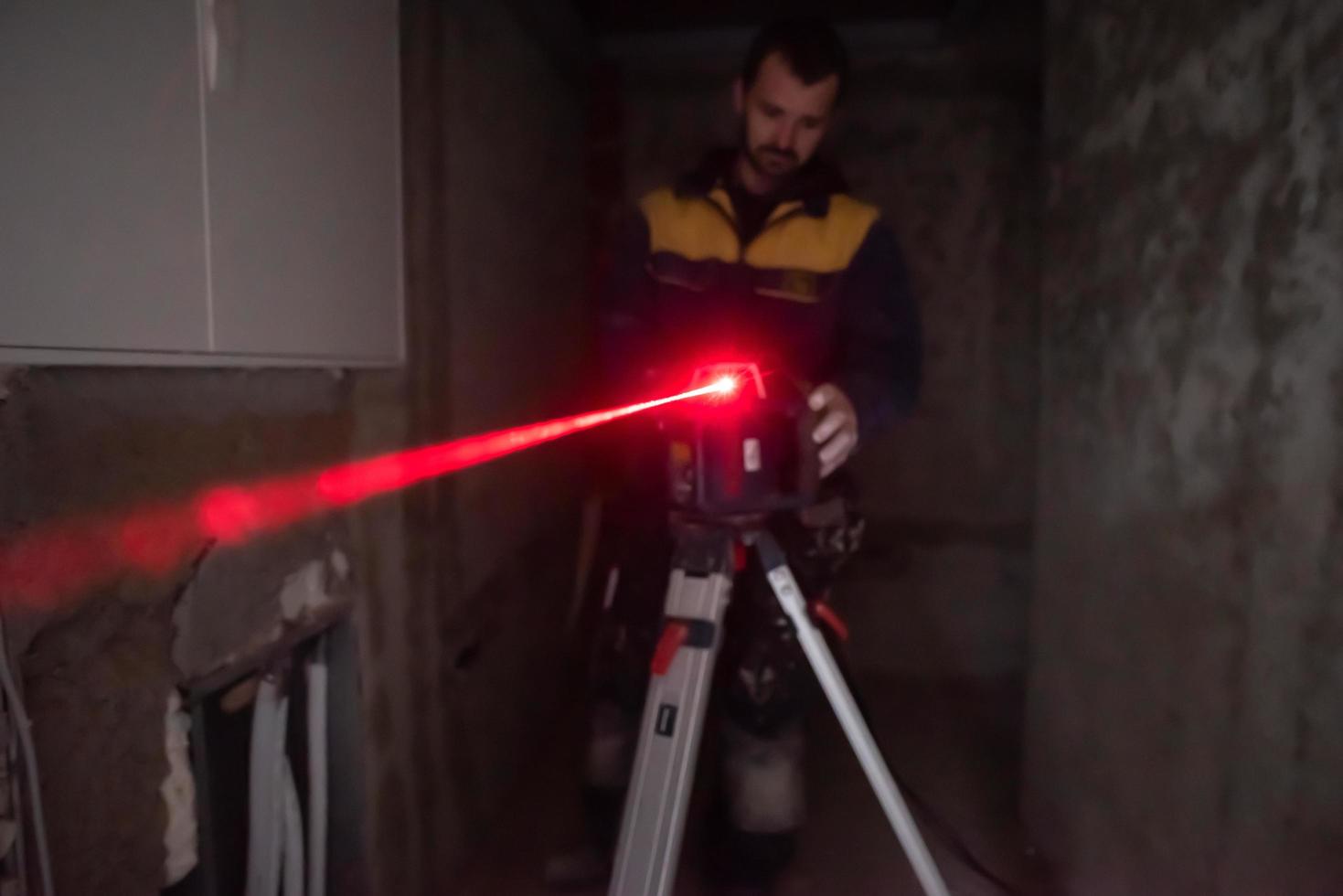 Laser equipment at a construction site photo