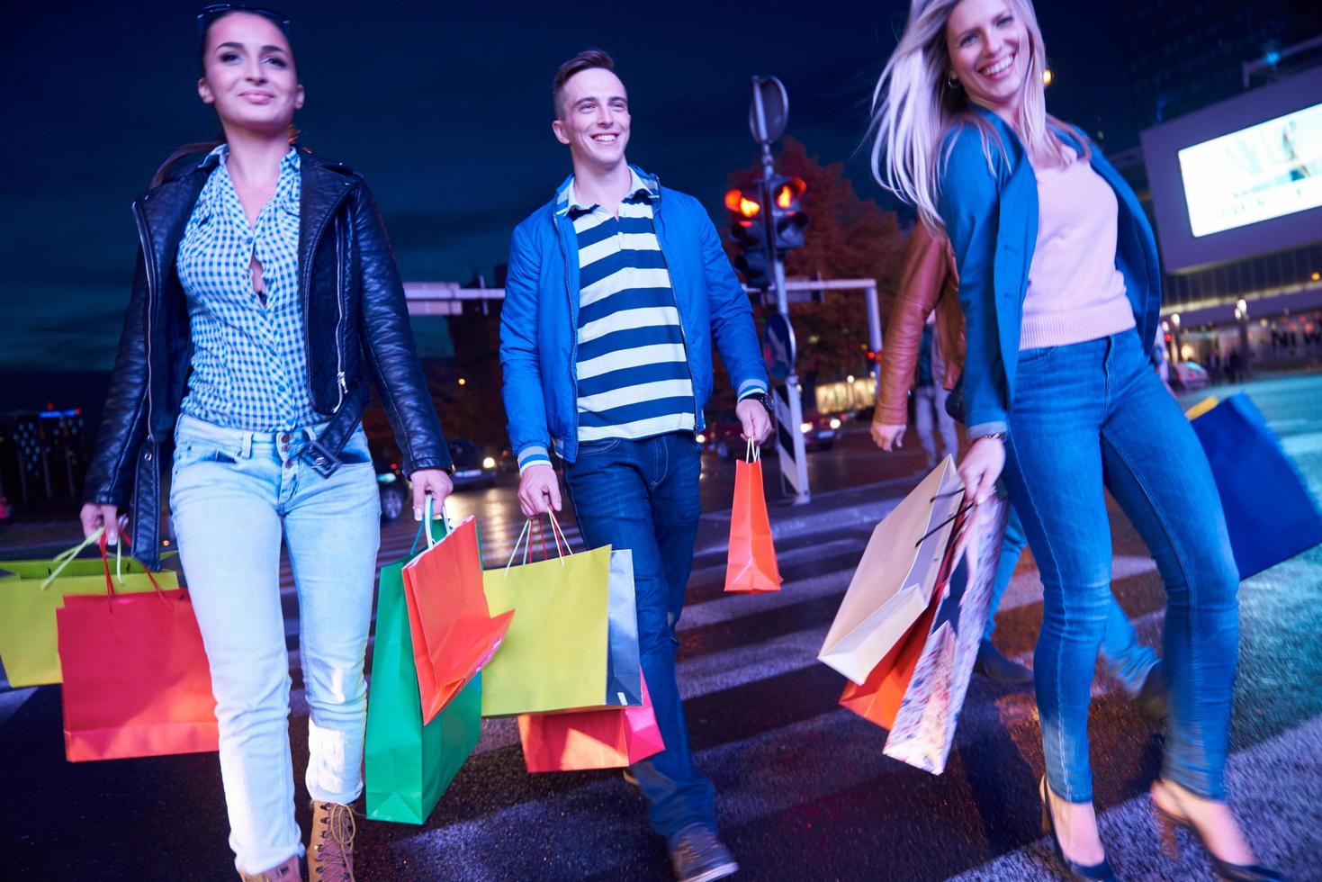 Group Of Friends Enjoying Shopping photo