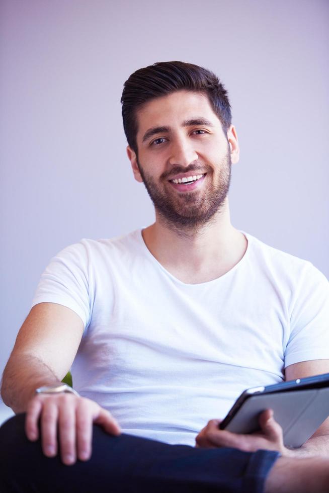 student working on tablet photo