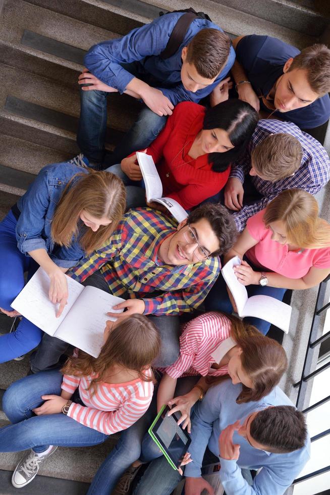 happy teens group in school photo