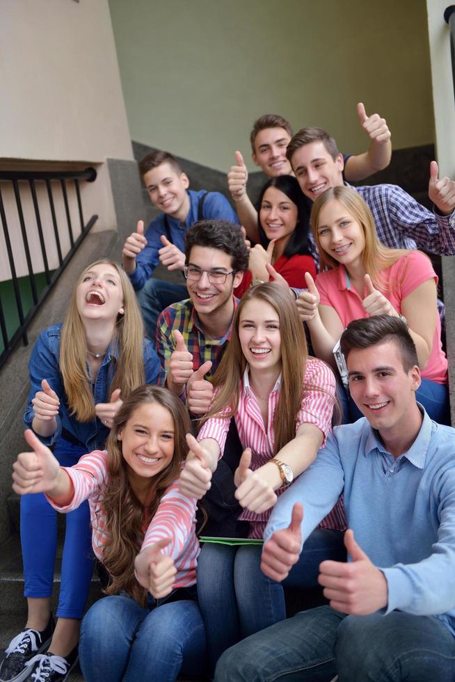 happy teens group in school photo