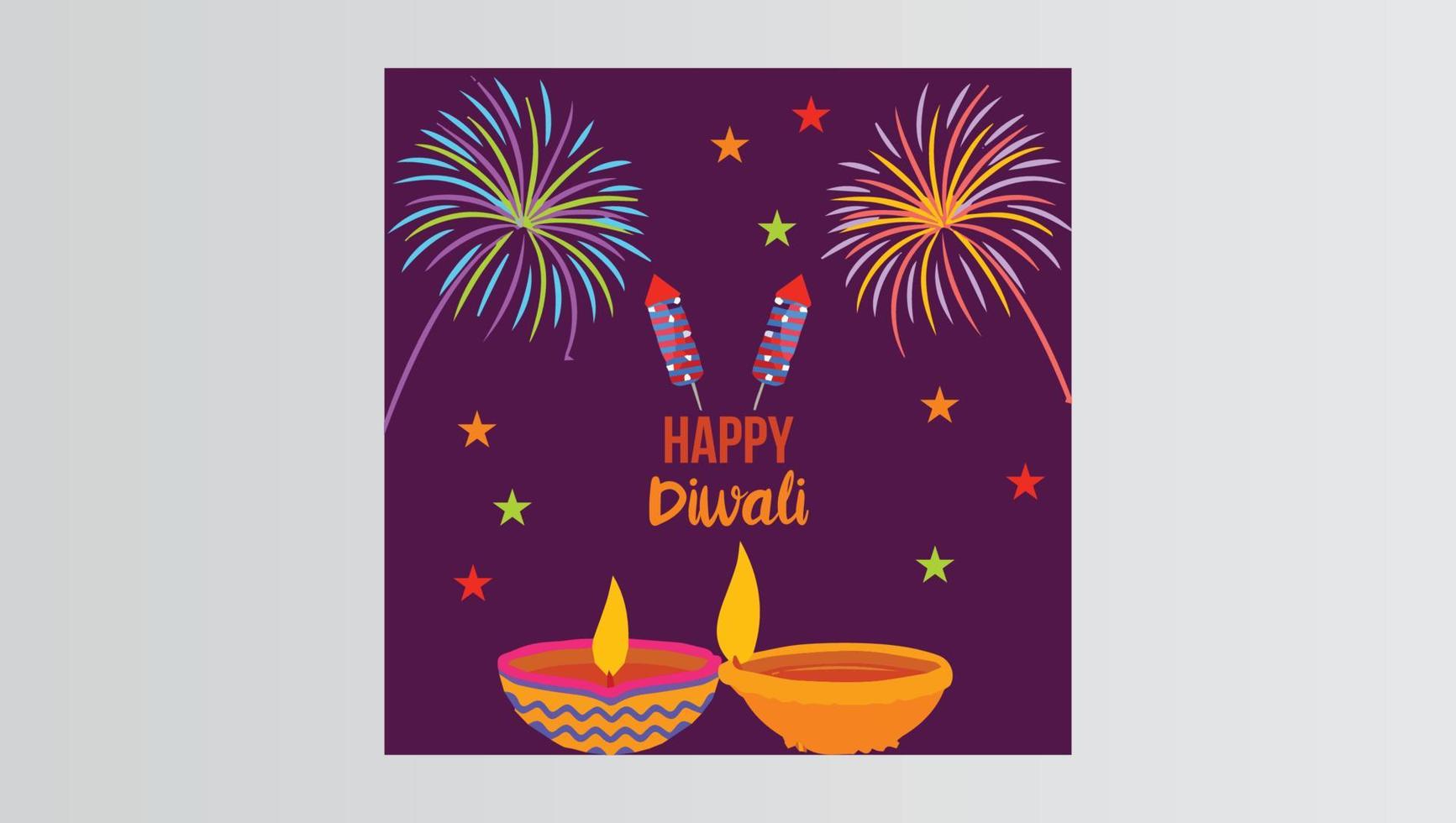 feliz diwali banner de redes sociales vector