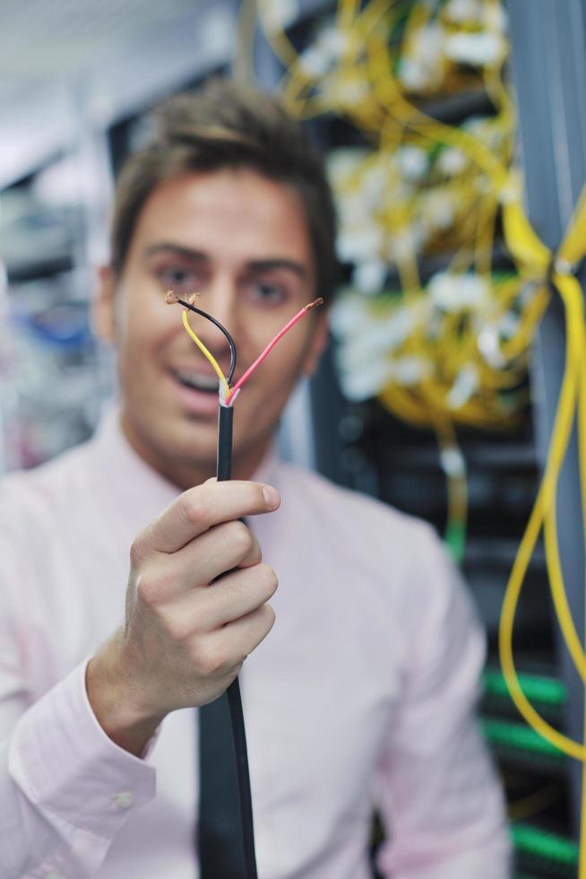 system fail situation in network server room photo