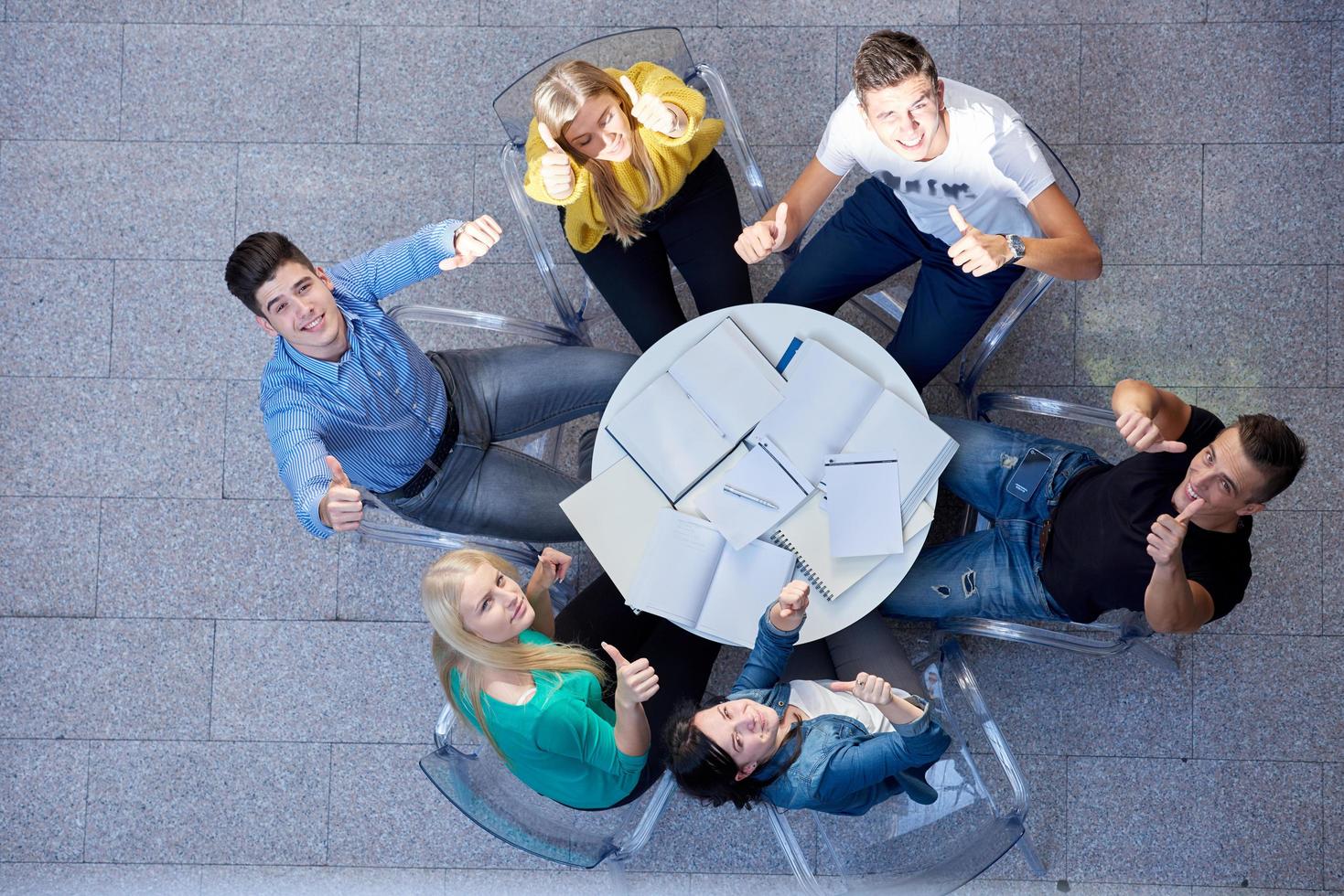 group of students  top view photo