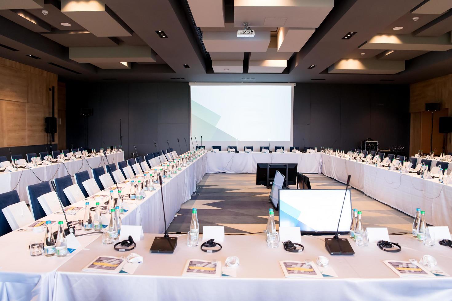 interior of big modern conference room photo