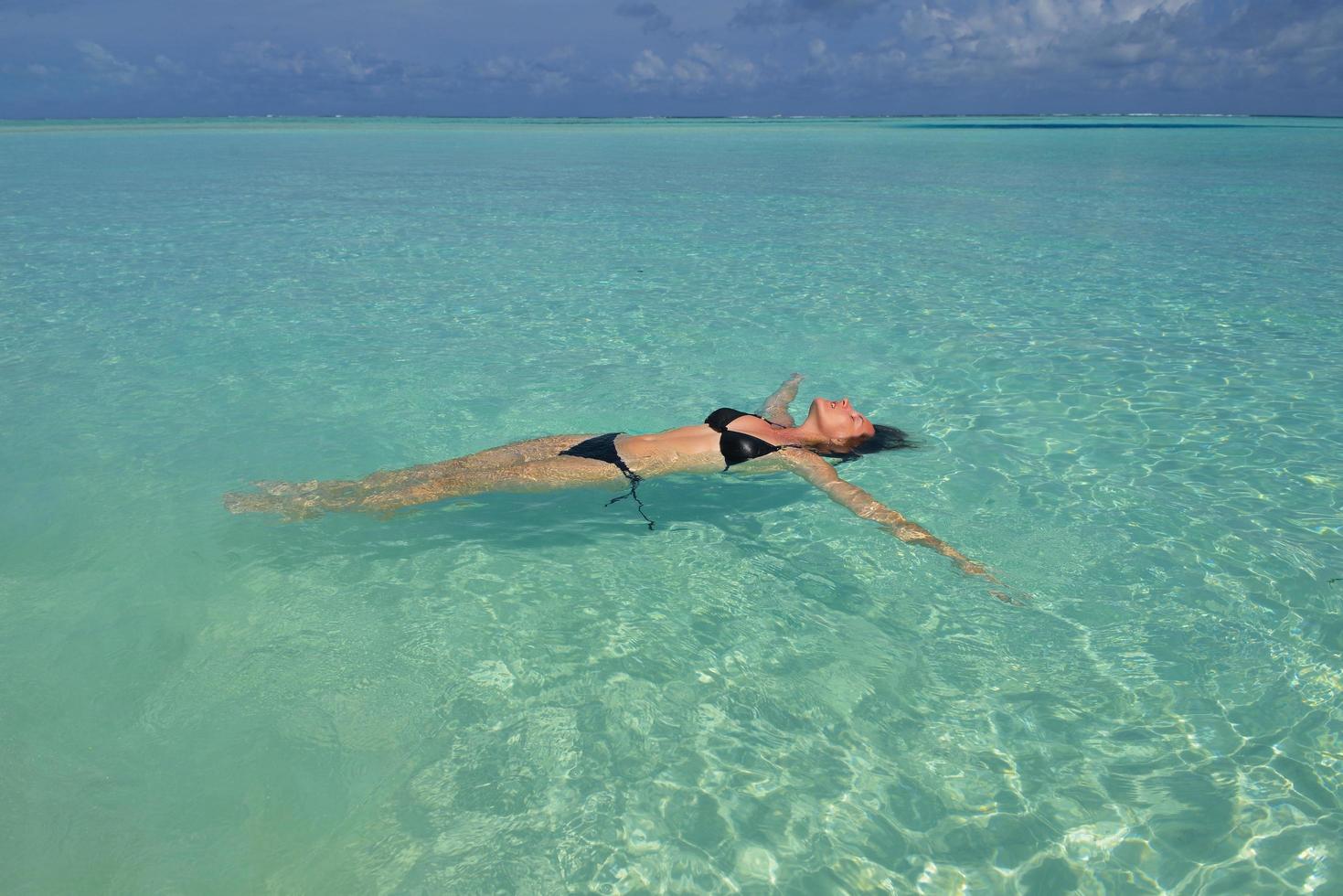happy woman enjoy  summer time photo