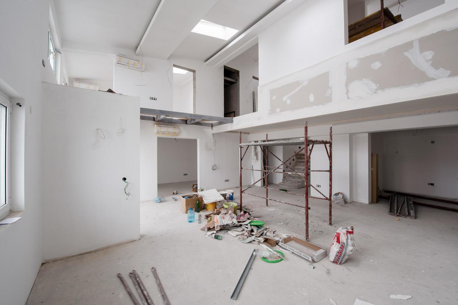 Sweden, 2022 - interior of construction site with scaffolding photo