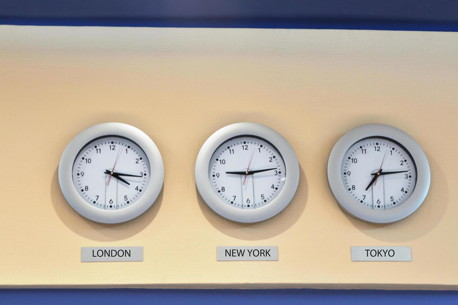 Time zone clocks photo