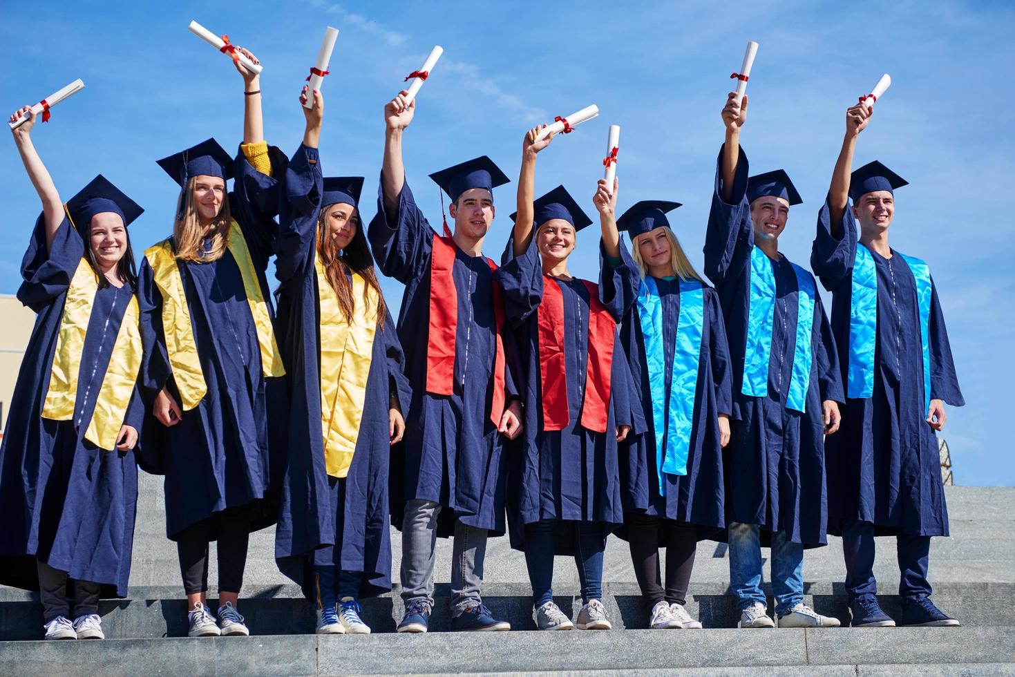 young graduates students group photo