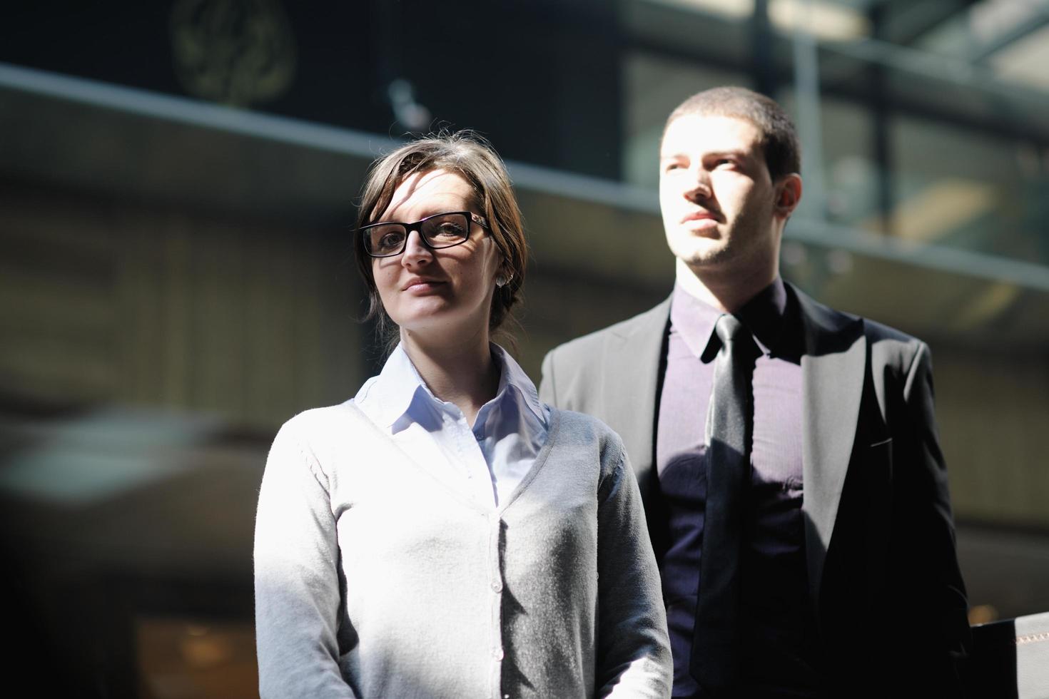business woman and business man photo