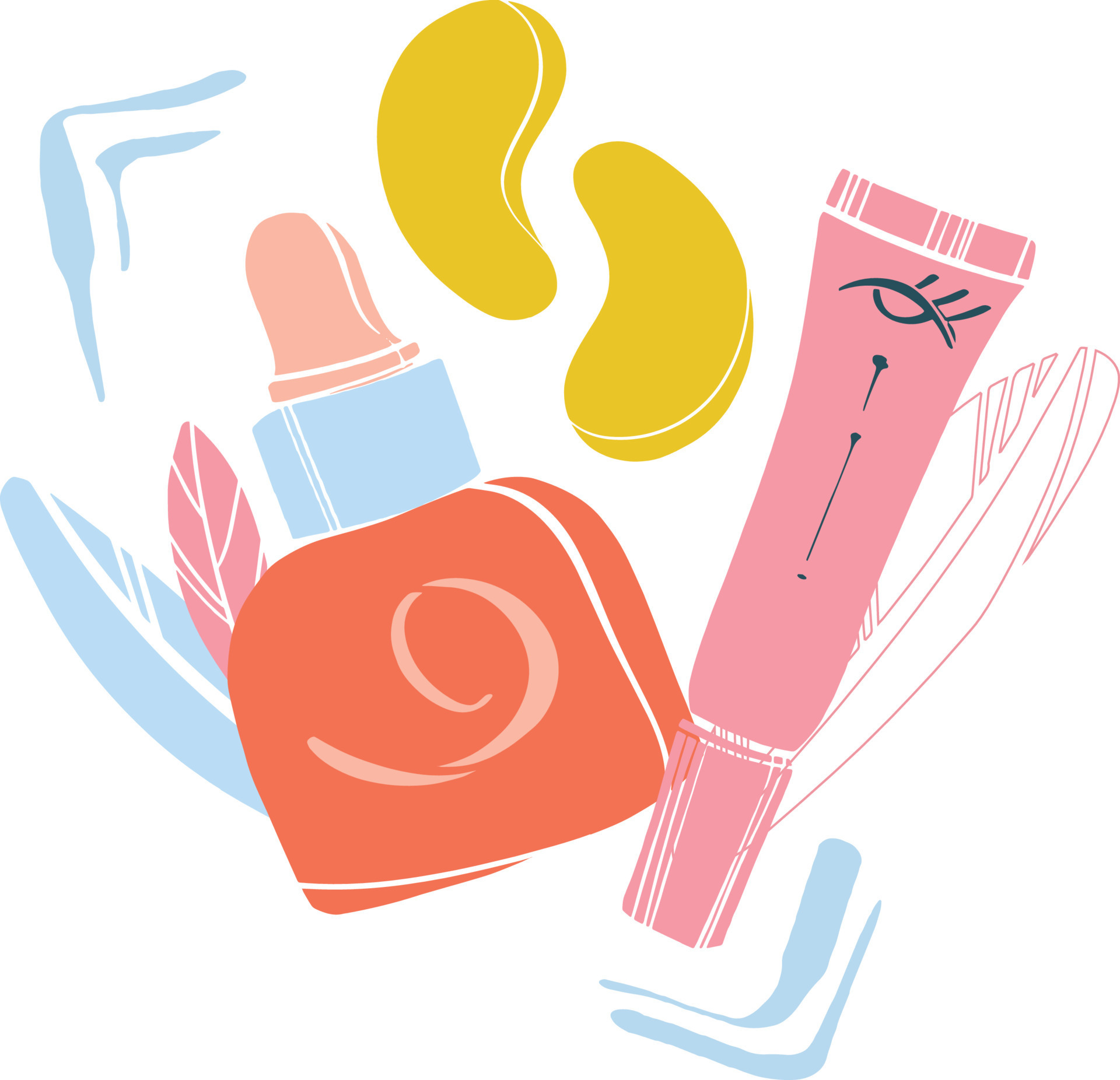 Design with skin beauty care products. Illustration with cosmetic