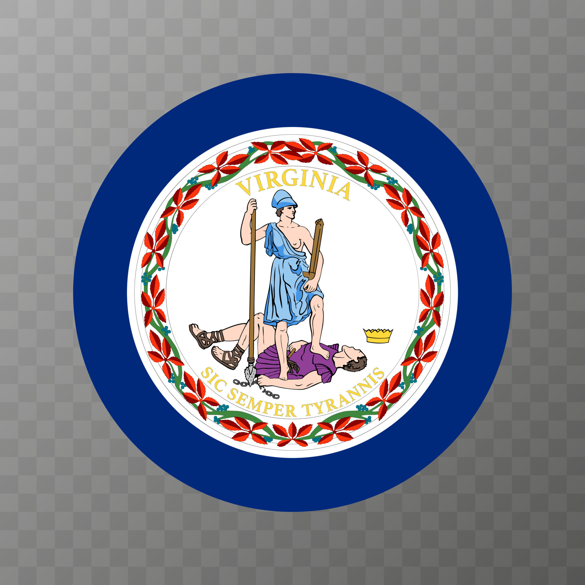 Virginia state flag. Vector illustration. 11933826 Vector Art at Vecteezy