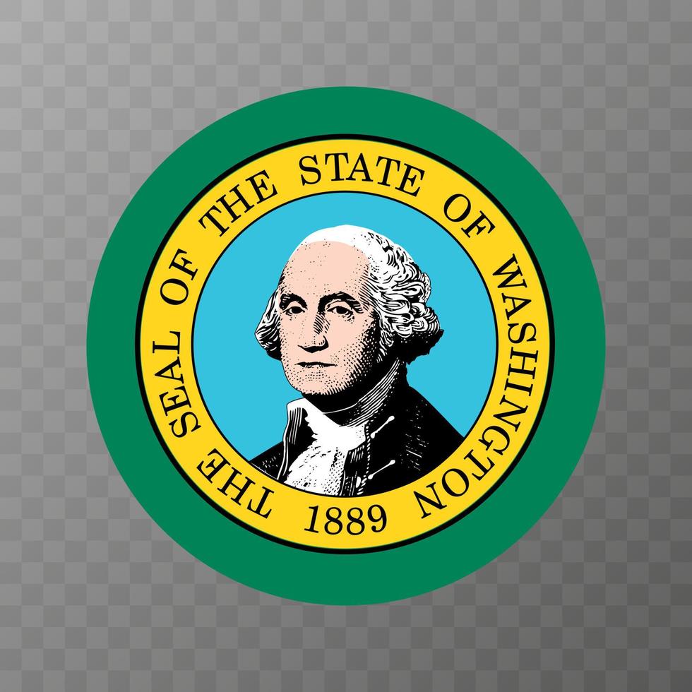 Washington state flag. Vector illustration.