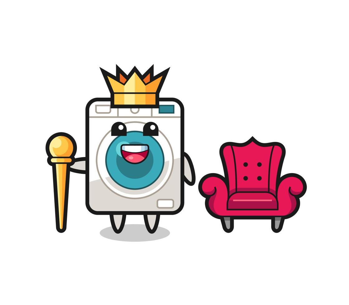 Mascot cartoon of washing machine as a king vector