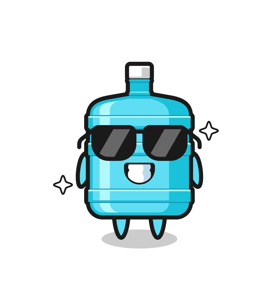 Cartoon mascot of gallon water bottle with cool gesture vector