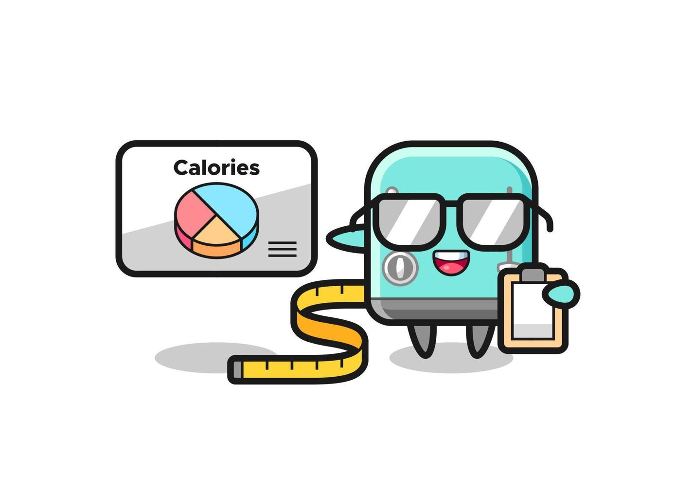 Illustration of toaster mascot as a dietitian vector