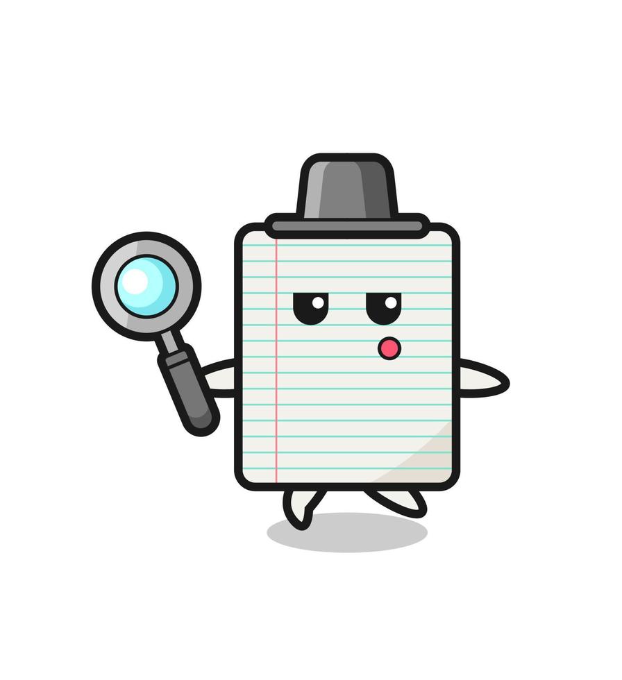paper cartoon character searching with a magnifying glass vector