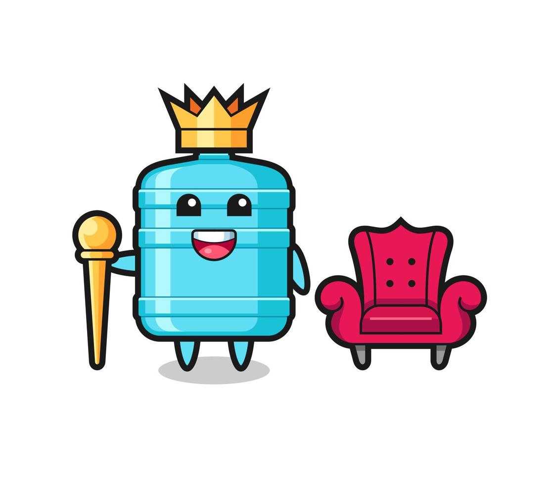 Mascot cartoon of gallon water bottle as a king vector