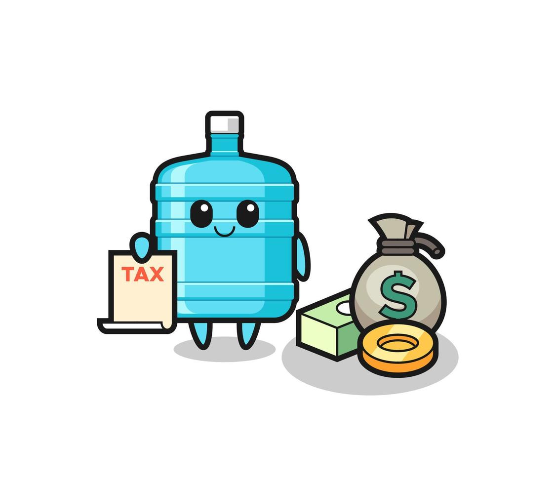 Character cartoon of gallon water bottle as a accountant vector