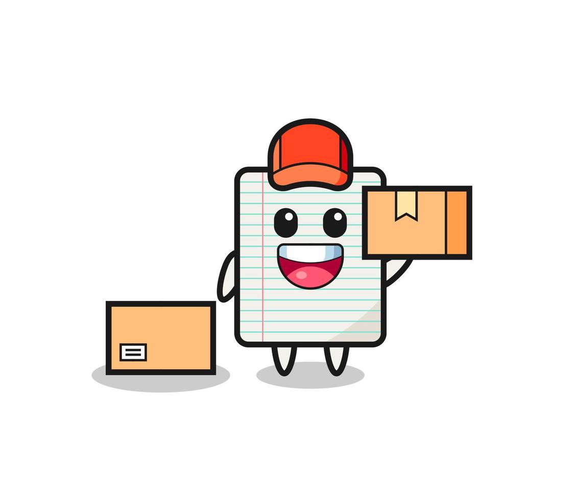 ilustración de mascota de papel como mensajero vector