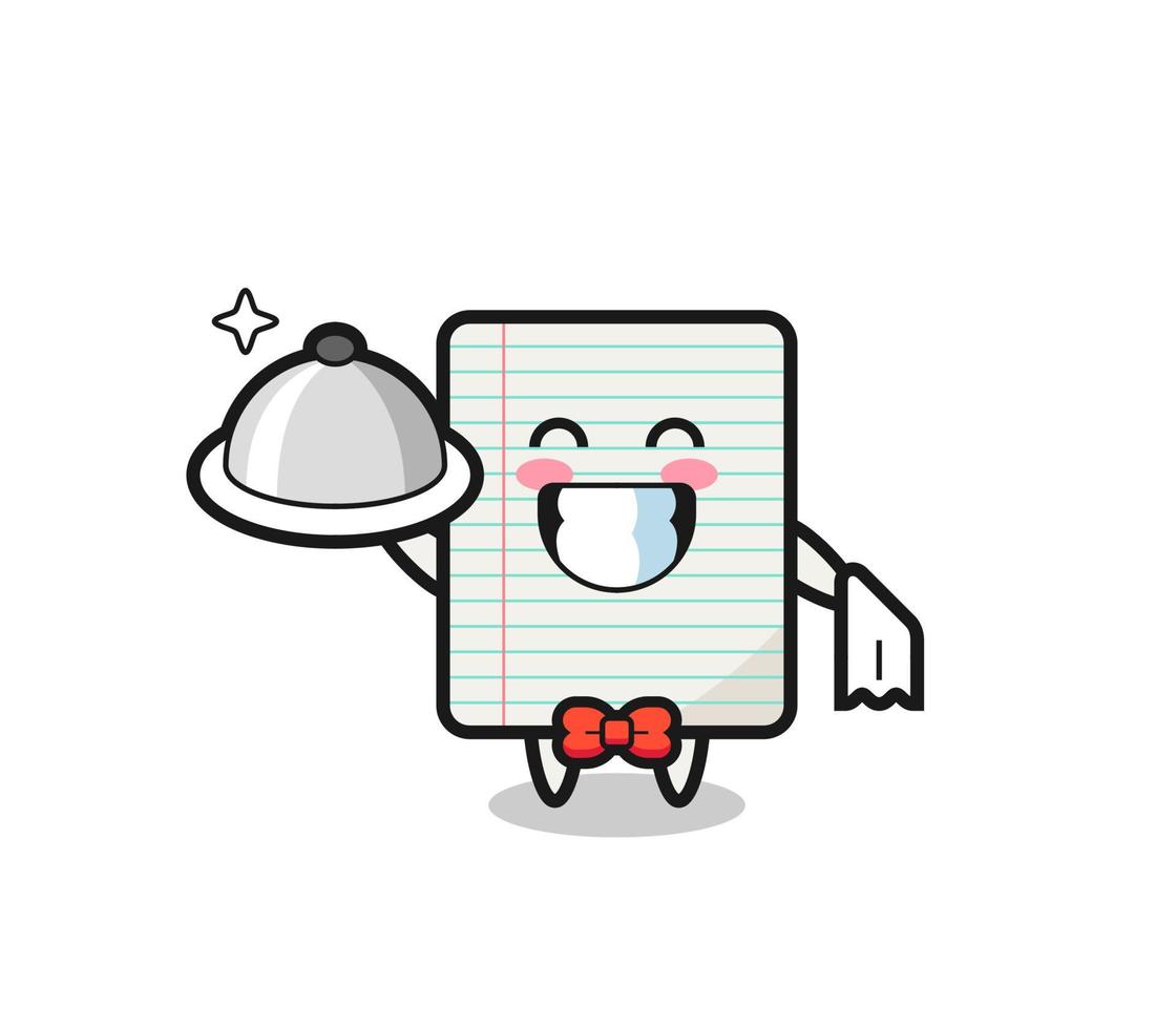 Character mascot of paper as a waiters vector