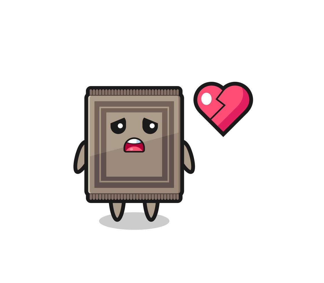 carpet cartoon illustration is broken heart vector