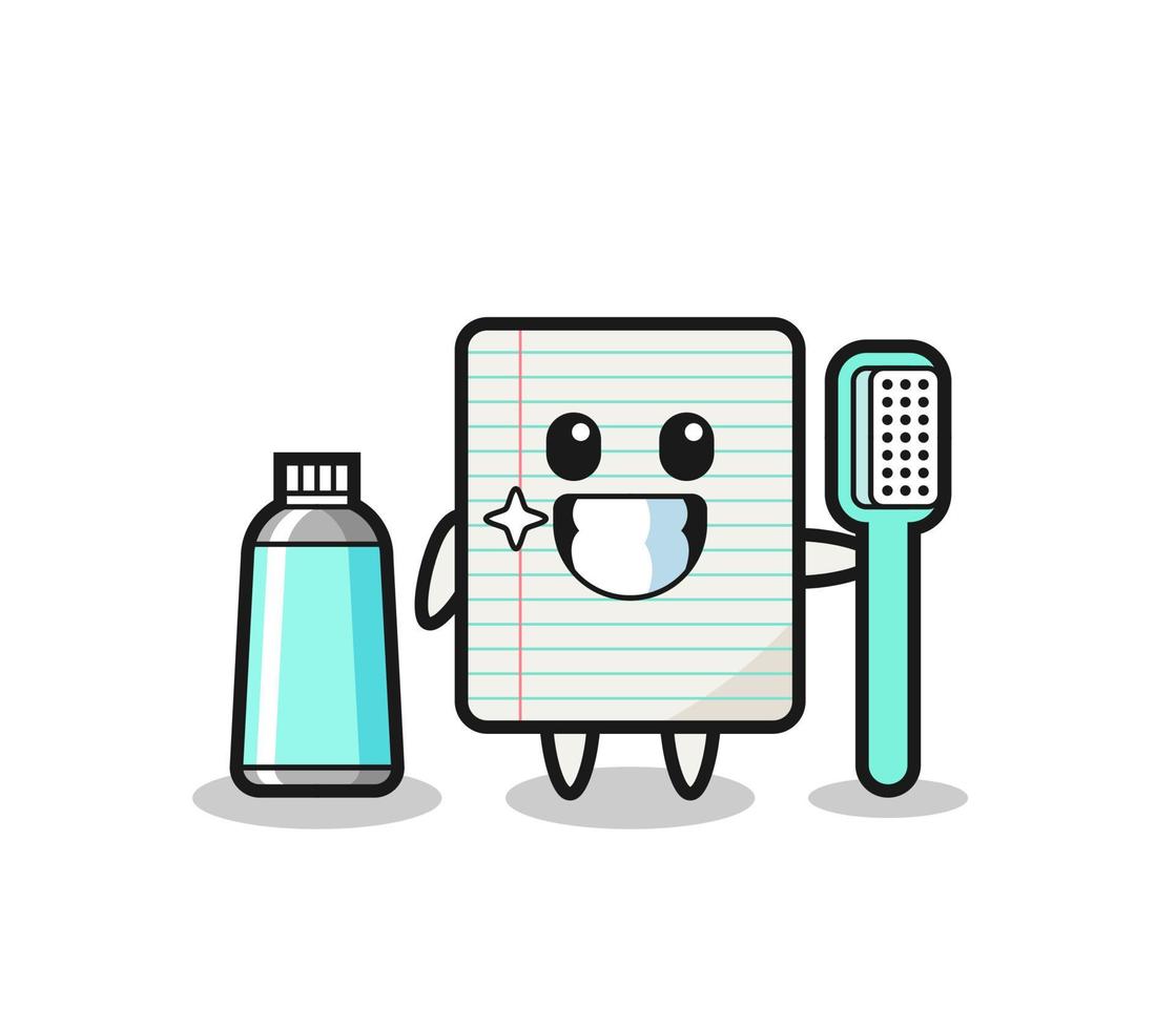 Mascot Illustration of paper with a toothbrush vector