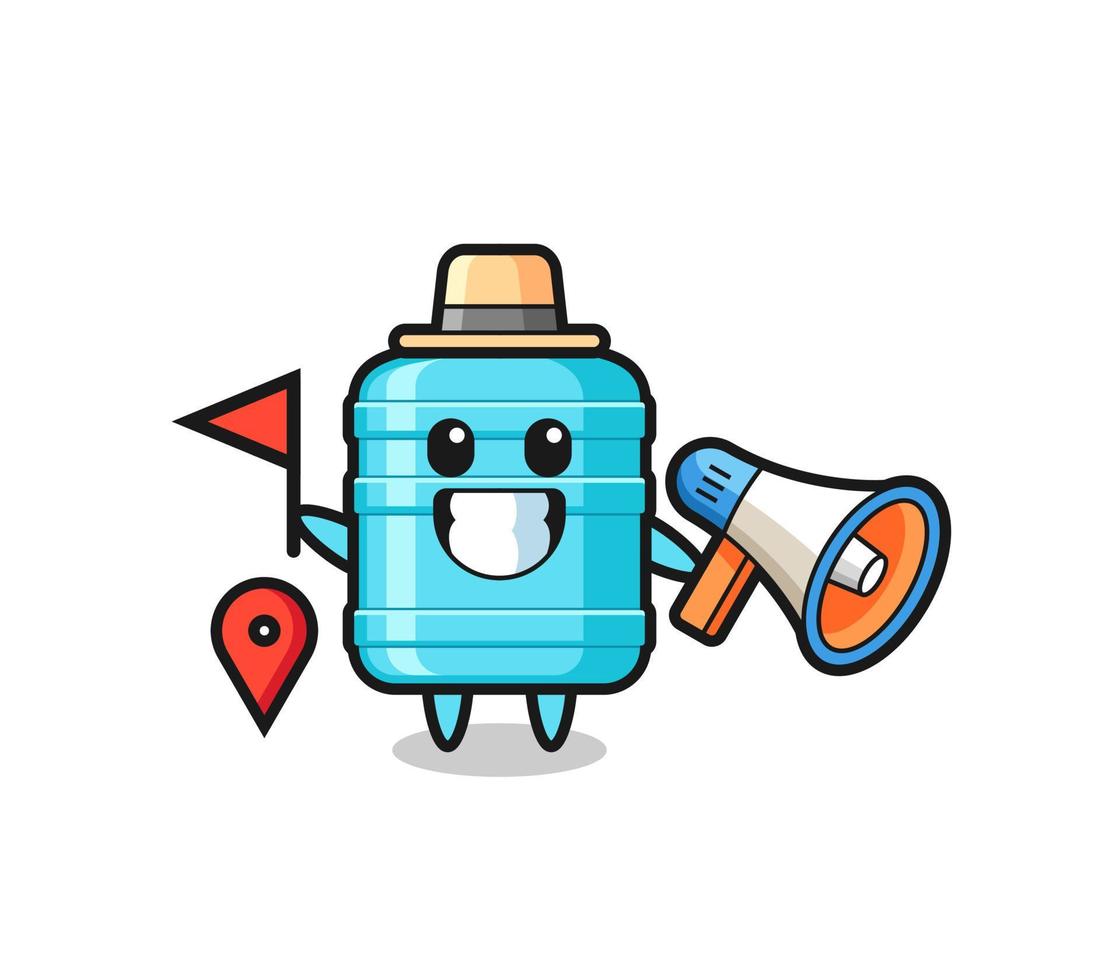 Character cartoon of gallon water bottle as a tour guide vector