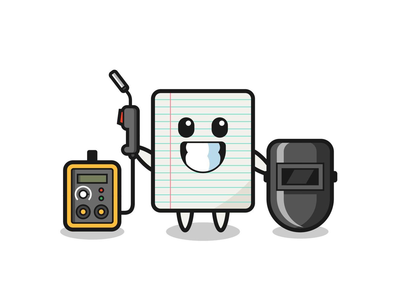 Character mascot of paper as a welder vector