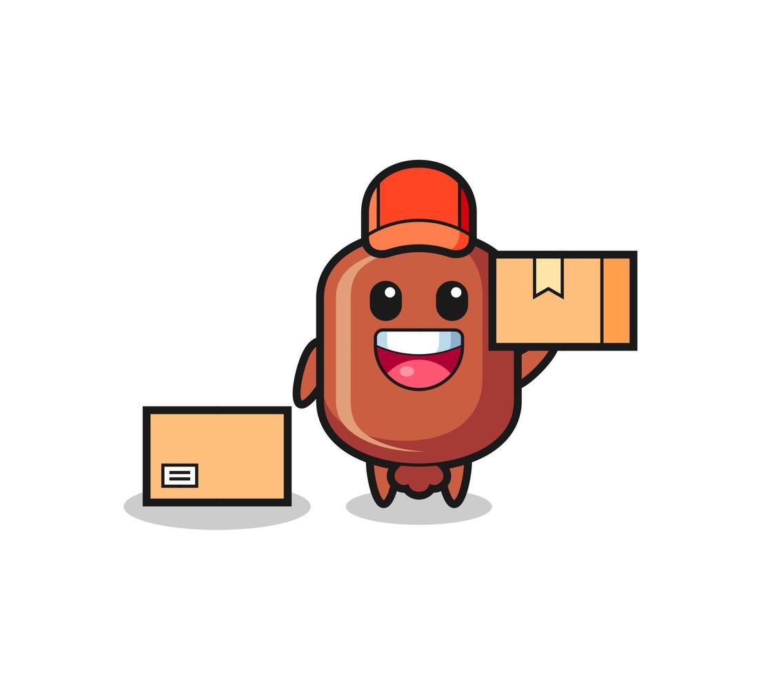 Mascot Illustration of sausage as a courier vector