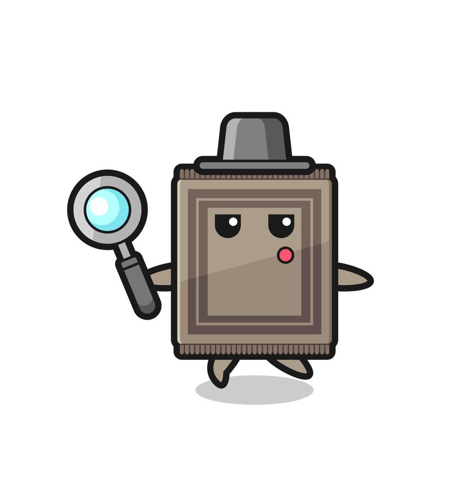 carpet cartoon character searching with a magnifying glass vector