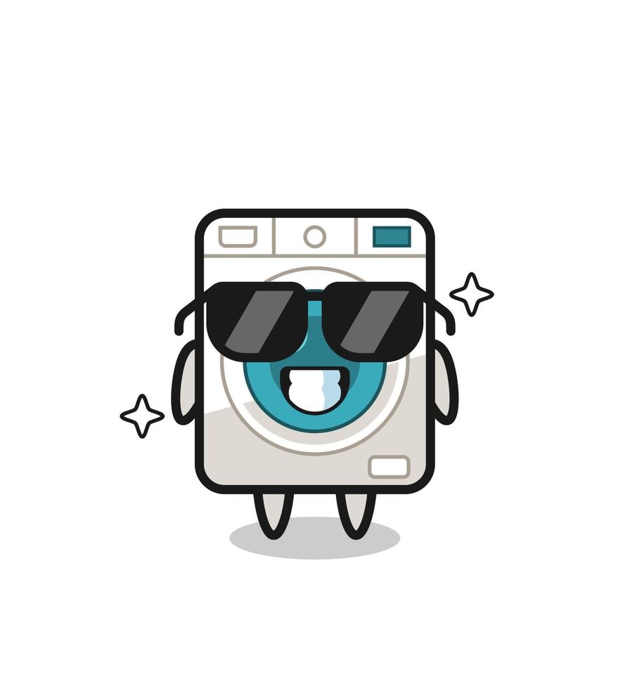 Cartoon mascot of washing machine with cool gesture vector