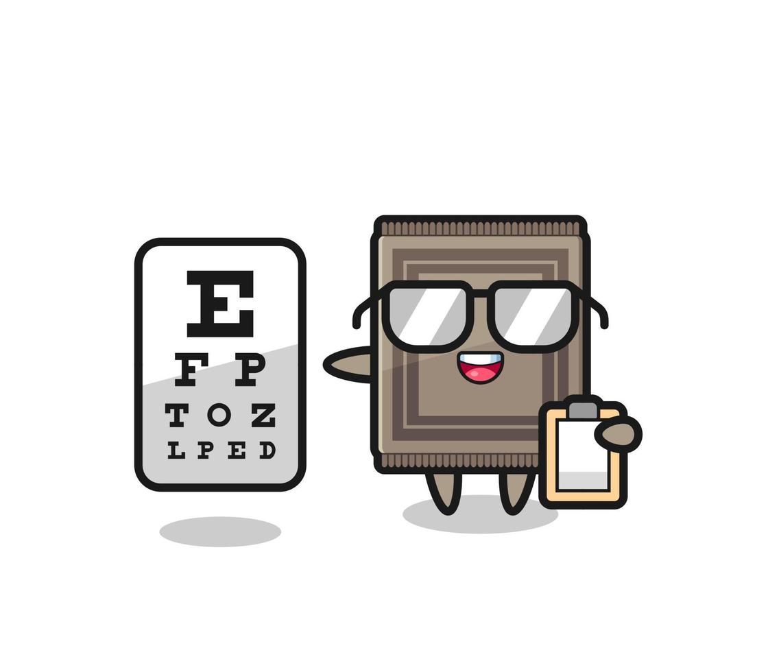 ilustración de la mascota de la alfombra como oftalmología vector