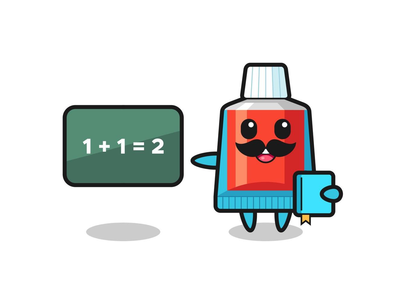 Illustration of toothpaste character as a teacher vector