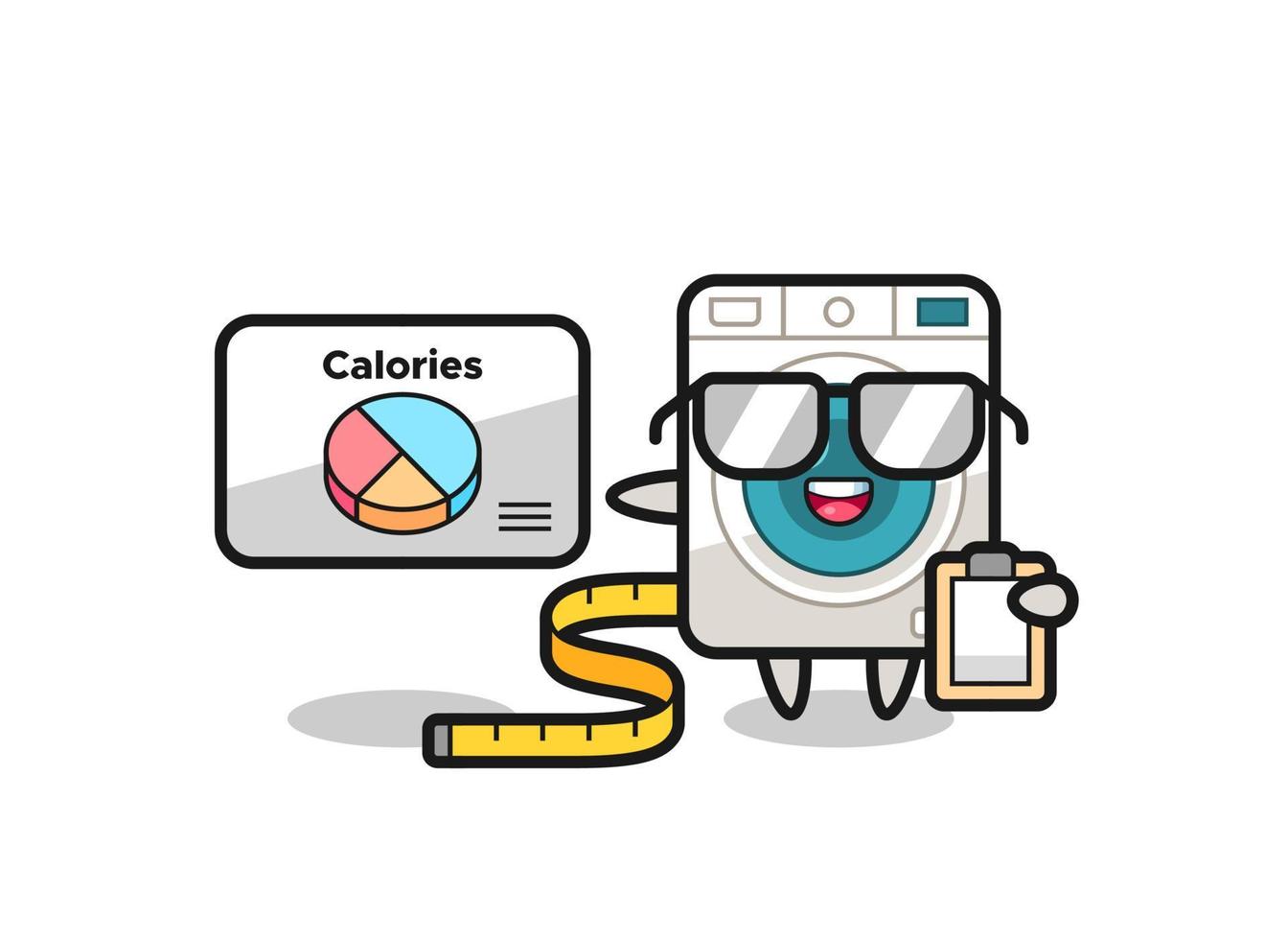 Illustration of washing machine mascot as a dietitian vector